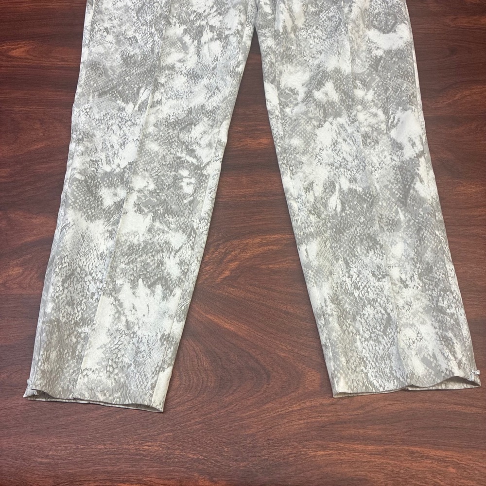 Abbey Glass Tapered Pants Womens 6 Grey Snakeskin Print Excellent High Rise Zip - Picture 9 of 9